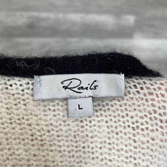 Rails Sylvia Honeycomb Multi Striped sweater Size Large Alpaca Blend Soft Cozy - Picture 3 of 12